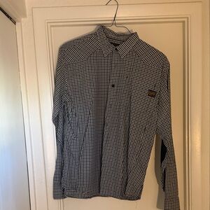 G-Star Black and White Checkered Button Down Shirt